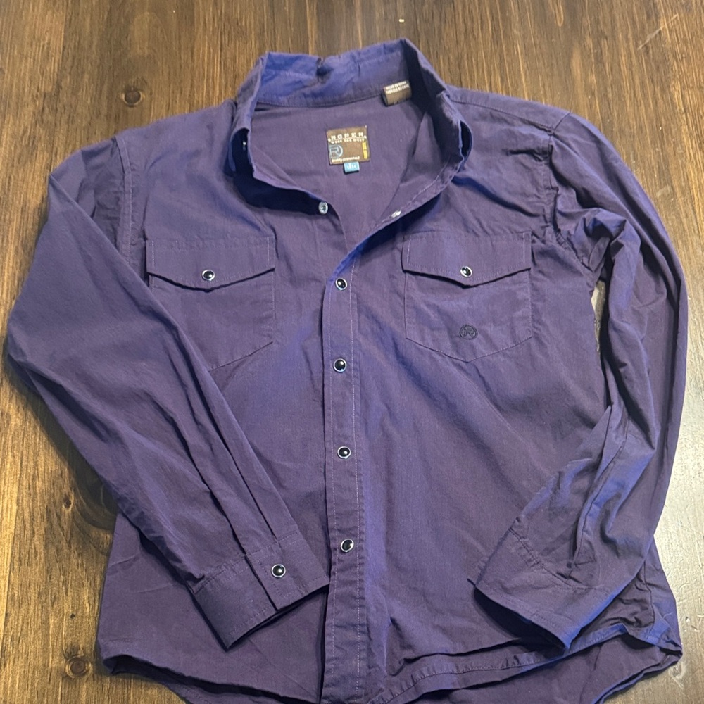 Roper Purple Kids Button Down Shirt